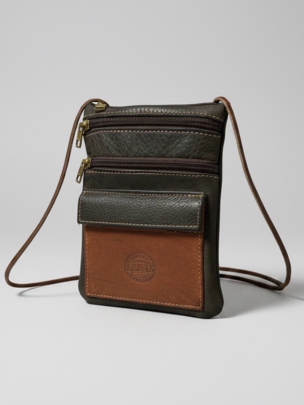 Vintage Roots Canada Crossbody Pouch Genuine Leather Multiple Pockets